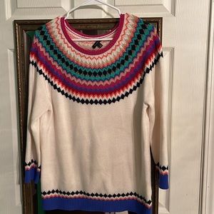 Size Large Talbots 3/4 length sleeve sweaters. Multi-color alpine design.